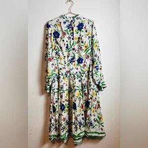 Castleberry vintage dress midi buttons multicolor floral  casual summer party